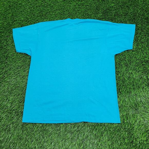 Vintage 80s Virginia-Beach Surfer Shirt Large 21x25 Blue - Picture 2 of 12